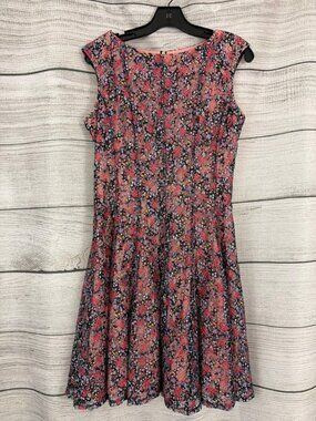 Danny And Nicole Floral Lace Overlay Fit & Flare Swing Dress Size 10